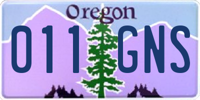 OR license plate 011GNS