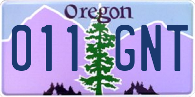 OR license plate 011GNT