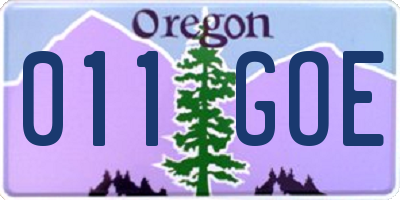 OR license plate 011GOE