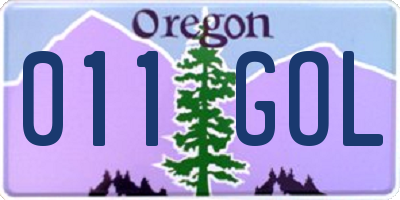 OR license plate 011GOL