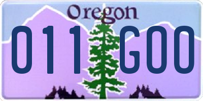 OR license plate 011GOO
