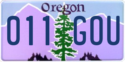 OR license plate 011GOU