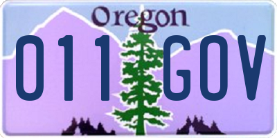 OR license plate 011GOV