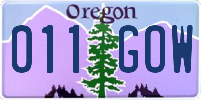 OR license plate 011GOW
