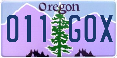 OR license plate 011GOX