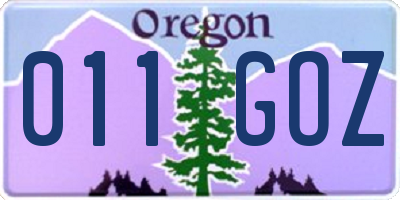 OR license plate 011GOZ