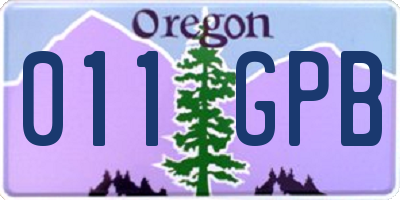 OR license plate 011GPB