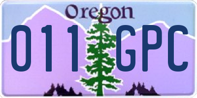 OR license plate 011GPC