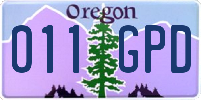 OR license plate 011GPD