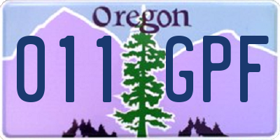 OR license plate 011GPF