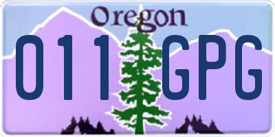 OR license plate 011GPG