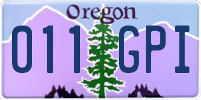 OR license plate 011GPI