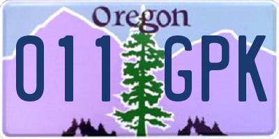OR license plate 011GPK