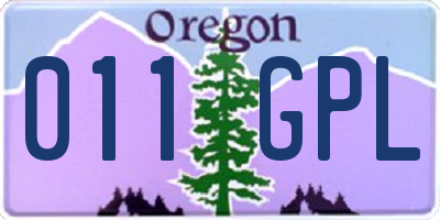 OR license plate 011GPL
