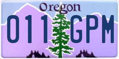 OR license plate 011GPM