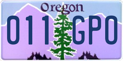 OR license plate 011GPO