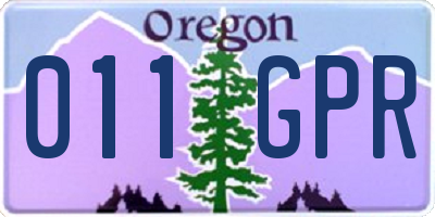 OR license plate 011GPR