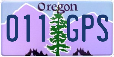 OR license plate 011GPS