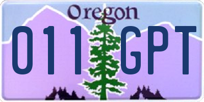 OR license plate 011GPT