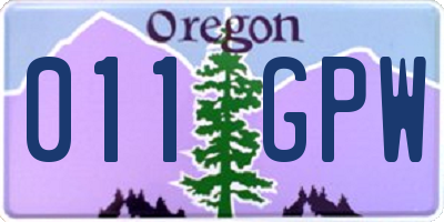 OR license plate 011GPW