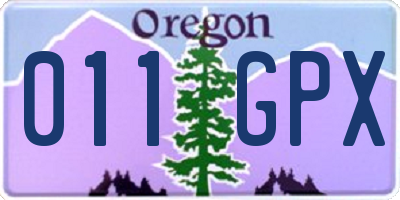 OR license plate 011GPX