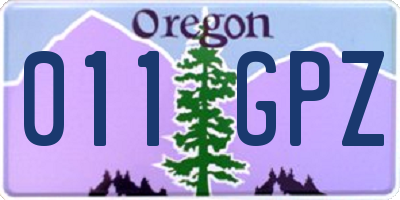 OR license plate 011GPZ