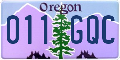OR license plate 011GQC