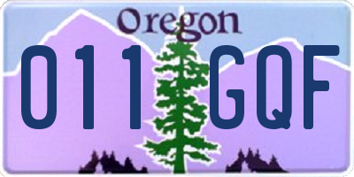 OR license plate 011GQF