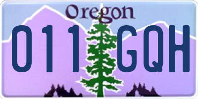 OR license plate 011GQH
