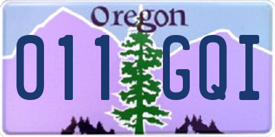 OR license plate 011GQI