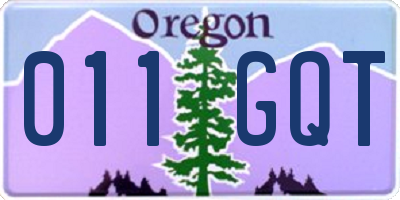 OR license plate 011GQT