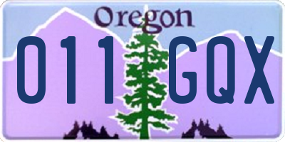 OR license plate 011GQX