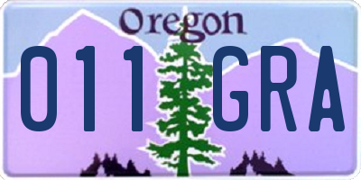 OR license plate 011GRA