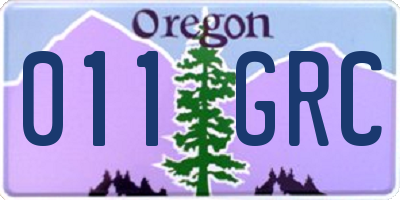 OR license plate 011GRC