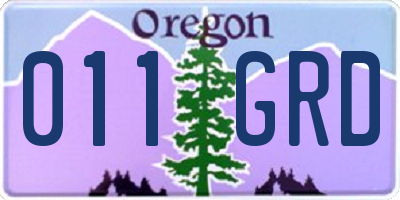 OR license plate 011GRD