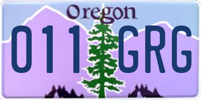 OR license plate 011GRG