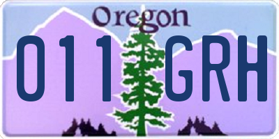 OR license plate 011GRH