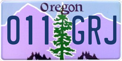 OR license plate 011GRJ