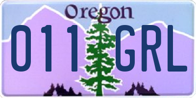 OR license plate 011GRL