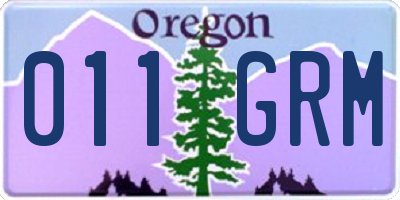 OR license plate 011GRM