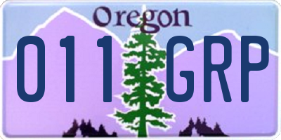 OR license plate 011GRP