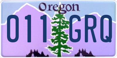 OR license plate 011GRQ