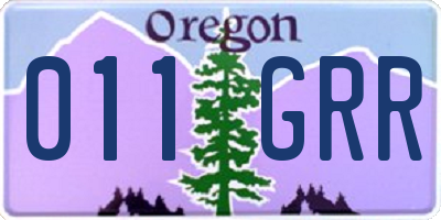 OR license plate 011GRR