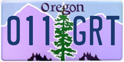 OR license plate 011GRT