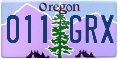 OR license plate 011GRX