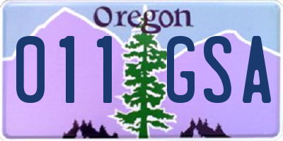 OR license plate 011GSA