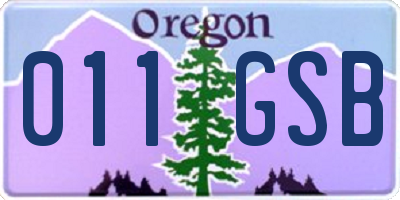 OR license plate 011GSB