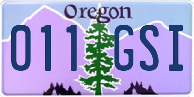OR license plate 011GSI