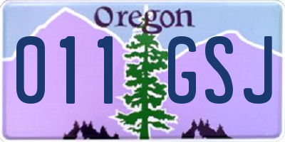OR license plate 011GSJ