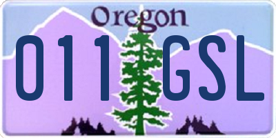 OR license plate 011GSL